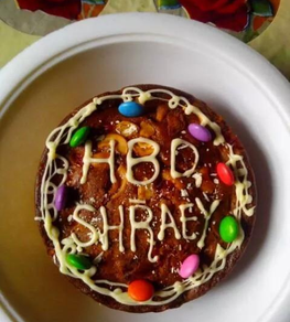 my first attempt to bake a cake for Shraey on his birthday - shaheen